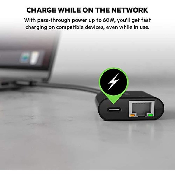 Belkin USB-C to Ethernet Adapter + Charge - Picture 4 of 5